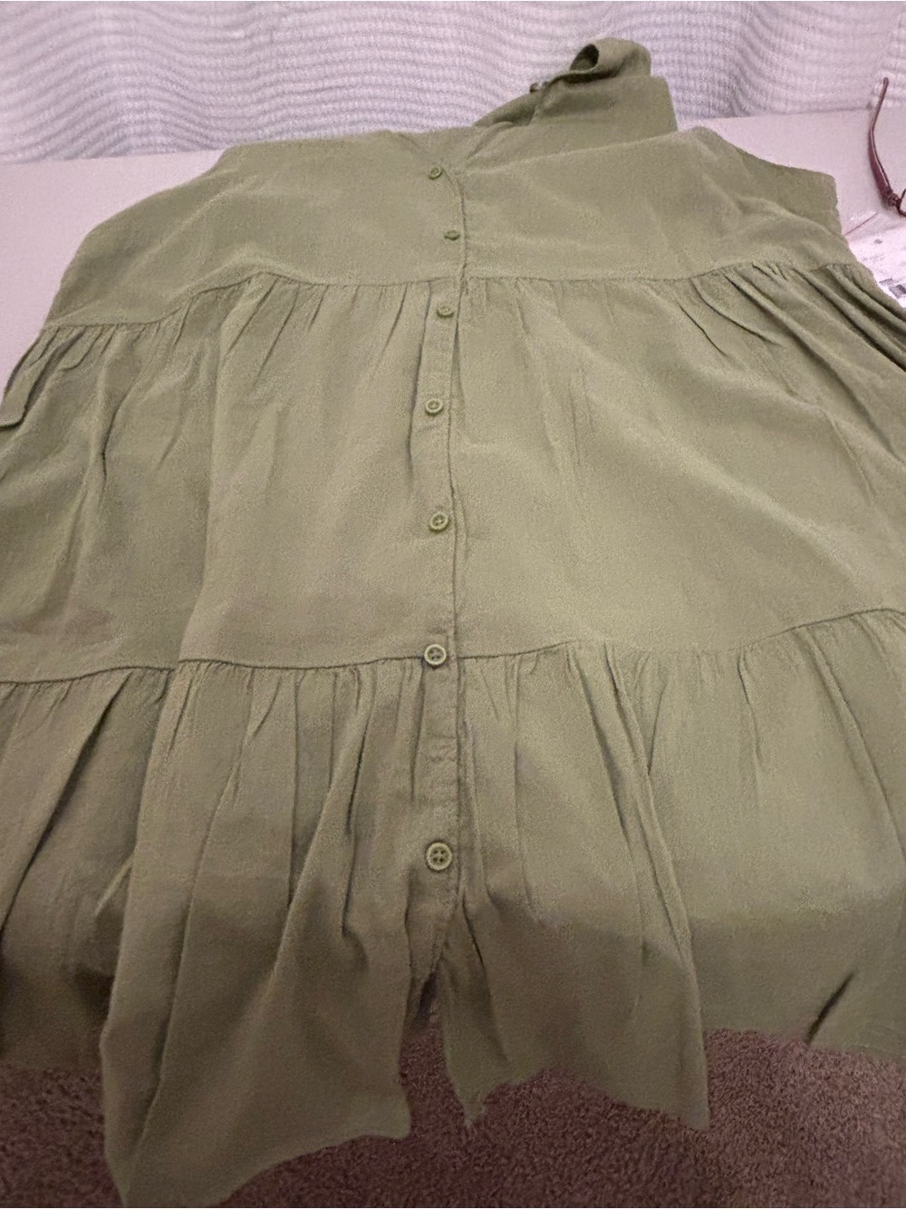 LC Lauren Conrad Olive Green Sleeveless Button-Front Midi Dress NWT - Picture 11 of 15